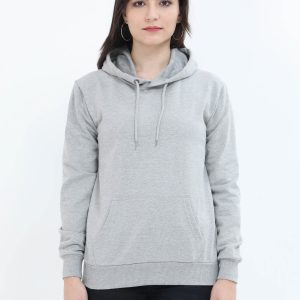 Grey Melange Plus Size Hooded Sweathshirt