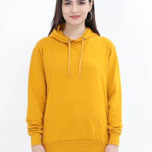 Mustard Yellow Plus Size Hooded Sweathshirt