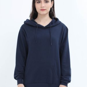 Classic Navy Plus Size Hooded Sweathshirt