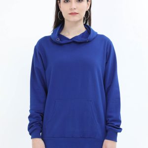 Royal Blue Plus Size Hooded Sweathshirt