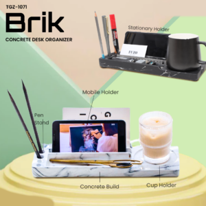 Brik-Concrete Desktop Organizer