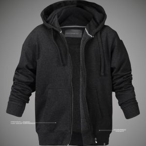French Connection Hooded Sweatshirt – Black Melange