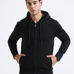 Swiss Military Black Zipper Hoodie JAC6