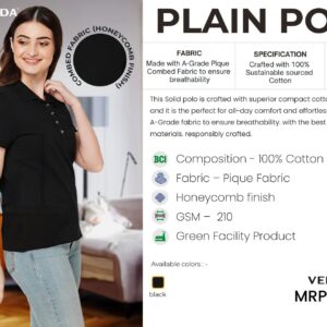 Vero Moda-Solid Polo – T-Shirt – Black Colour