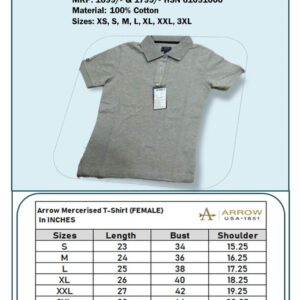 Arrow Mercerised Cotton T-Shirt – Female – Grey