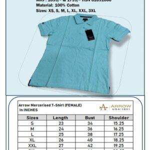 Arrow Mercerised Cotton T-Shirt – Female – Ice Blue