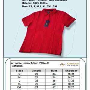 Arrow Mercerised Cotton T-Shirt – Female – Red
