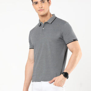 Charm Polo With Tipping – Men – Grey Melange