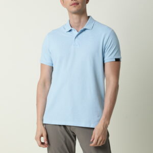 Solid Polo – Men – Sky Blue