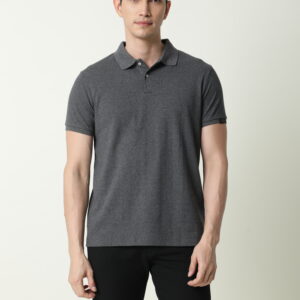 Solid Polo – Men – Charcoal