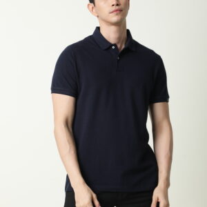 Solid Polo – Men – Navy Blue