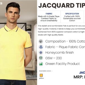Jacquard  Polo With Tipping – Yellow