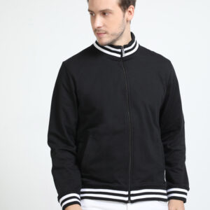 Rare Rabbit High Neck Rugby Jacket | Black