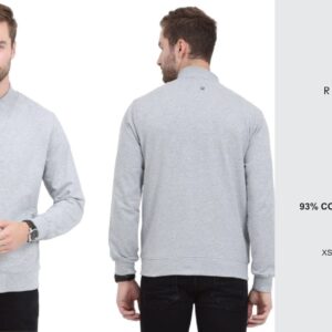 High Neck Zipper Sweatshirt – Grey Melange