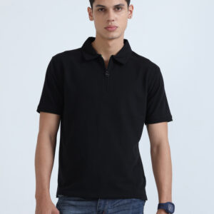 Caslay Sweat Polo Black