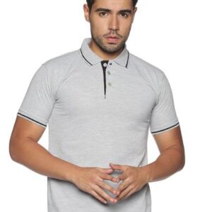 Grey Melange | 220 GSM Tipping Polo