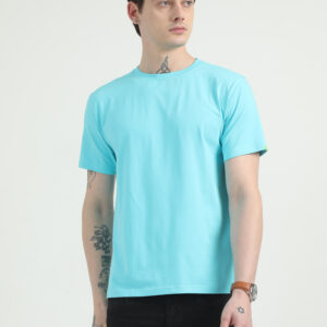 Caslay Organic Crew Neck TShirt | Curacao Blue