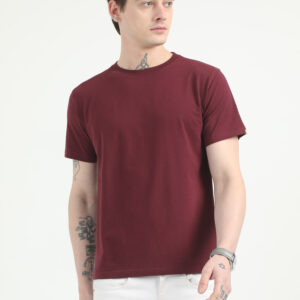 Caslay Organic Crew Neck TShirt | Maroon