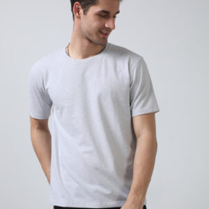 Caslay Sustainable Cotton TShirt | White Melange