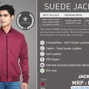 Jack And Jones Faux Seude Jacket | Wine