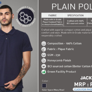 Jack & Jones Plain Polo | Navy Blue