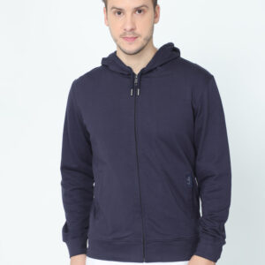 Rare Rabbit Zipper Hoodie | Navy Blue