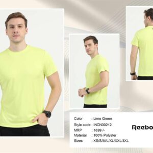 Reebok Polyester Round Neck Tshirt | Lime Green