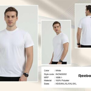 Reebok Polyester Round Neck Tshirt | White