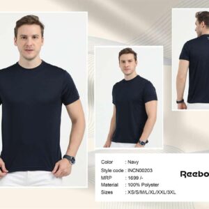 Reebok Polyester Round Neck Tshirt | Navy