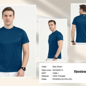 Reebok Polyester Round Neck Tshirt | Teal