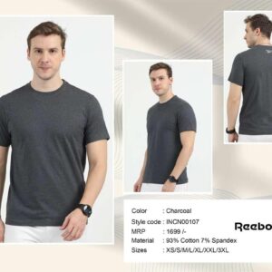 Reebok Cotton Round Neck Tshirt | Charcoal