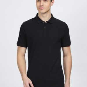 Wrogn Cotton Plain Polo | Black