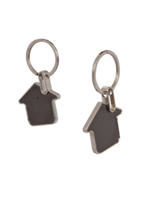 House Shaped Metal Keychain