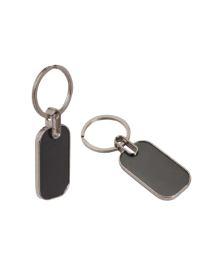 Oval Shaped Metal Keychain
