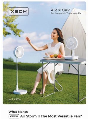 Xech Air Storm II Rechargeable Telescopic Fan