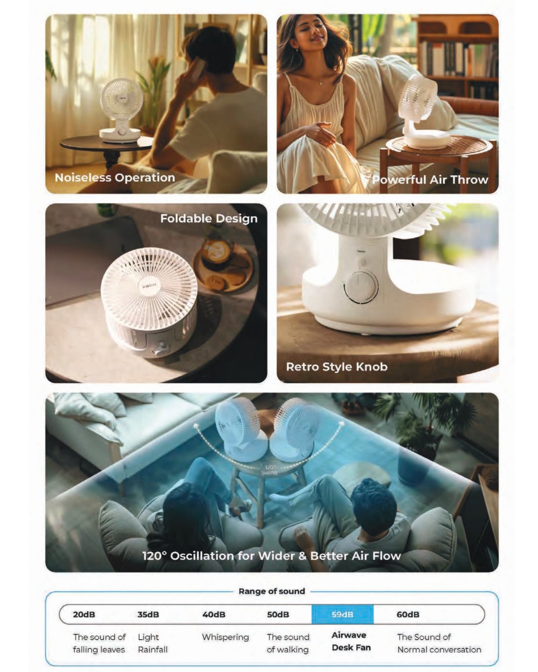 Xech Air Wave Desk Fan - Image 2