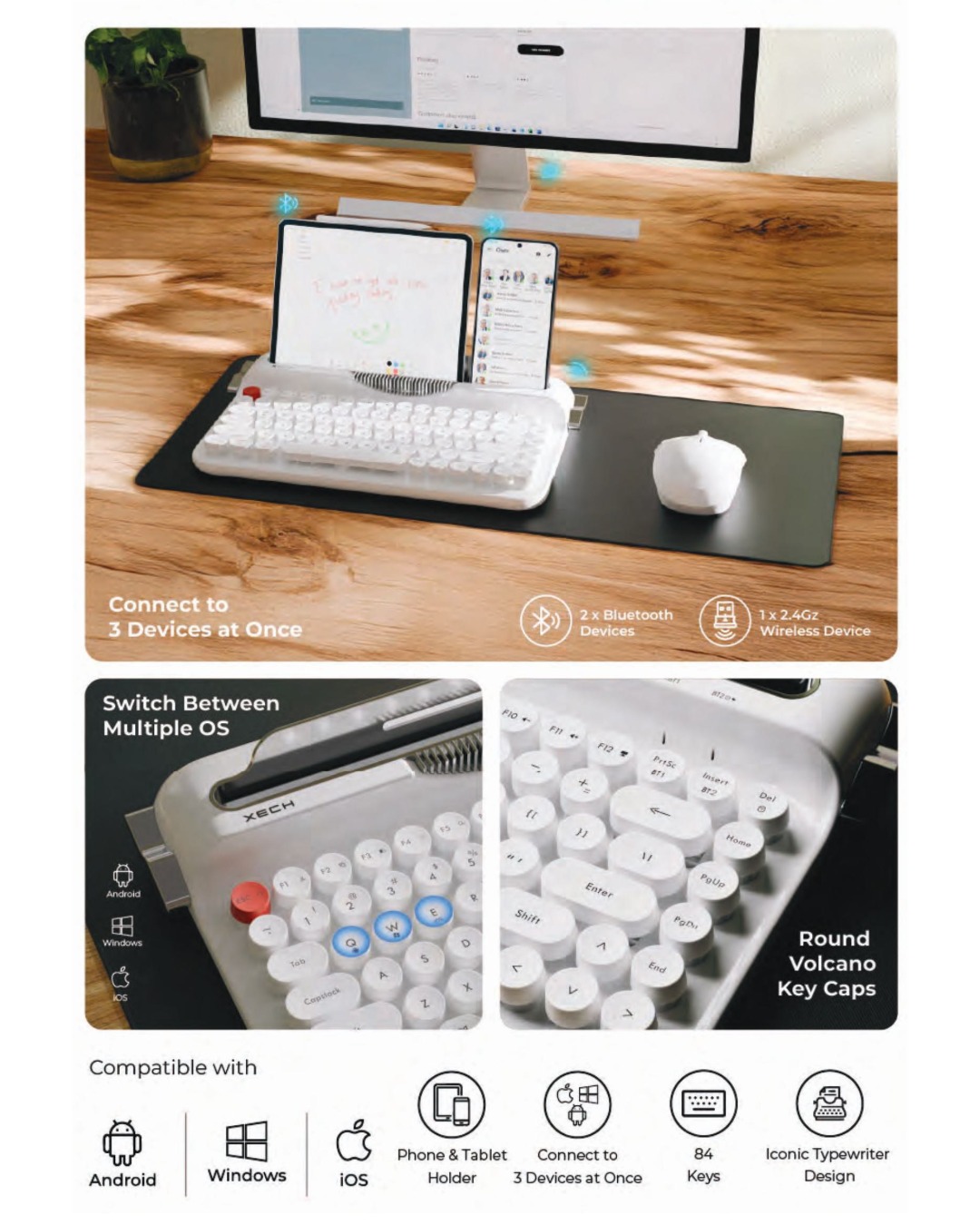 Xech Typewriter Retro Keyboard - Image 2