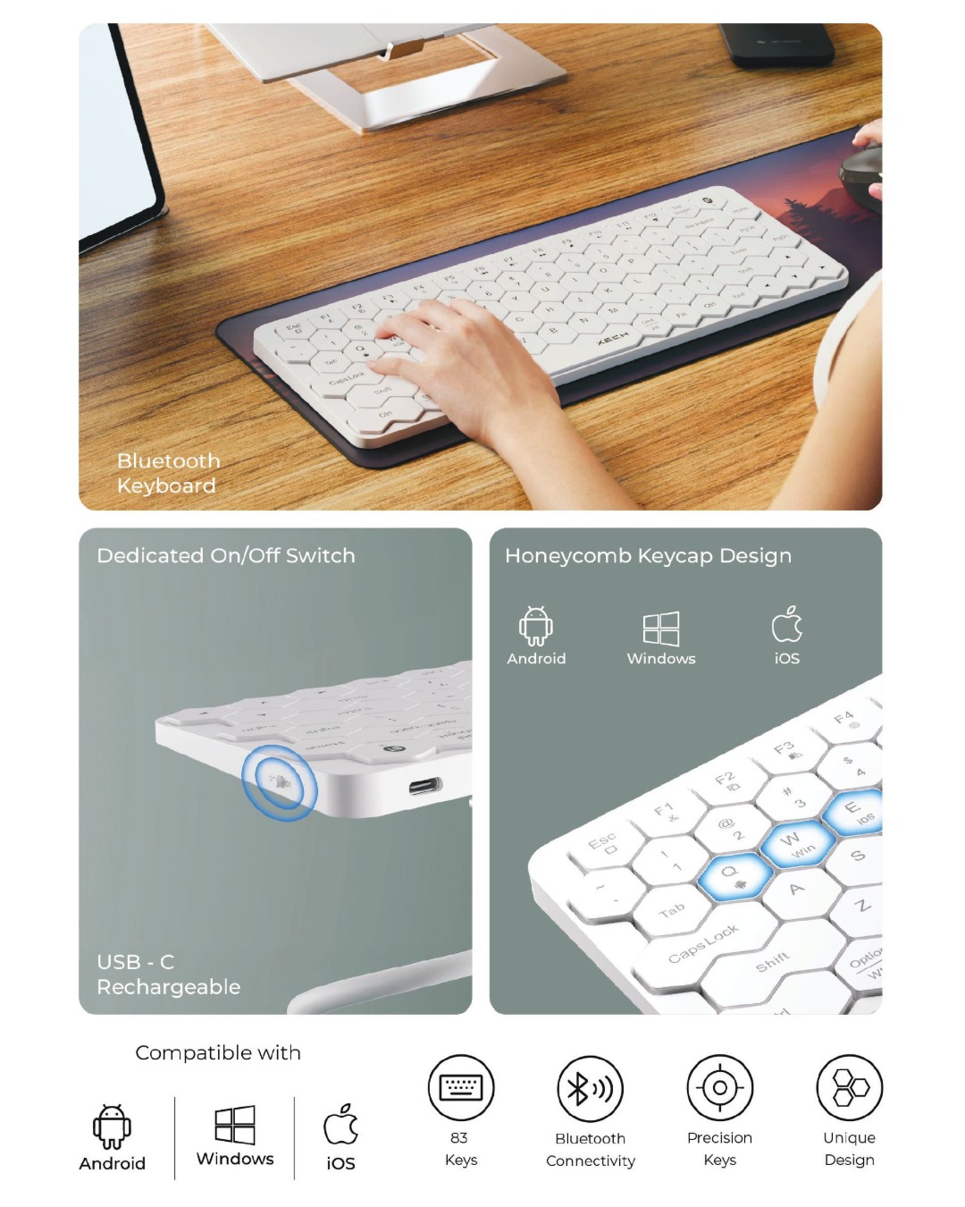 Xech Hive Wireless Keyboard - Image 2