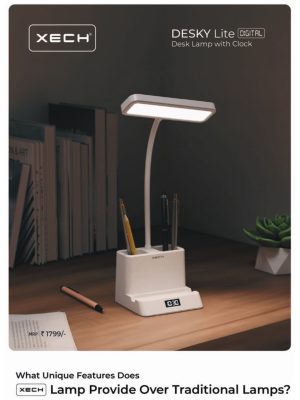 Xech Desky Lite Digital Table Lamp With Clock
