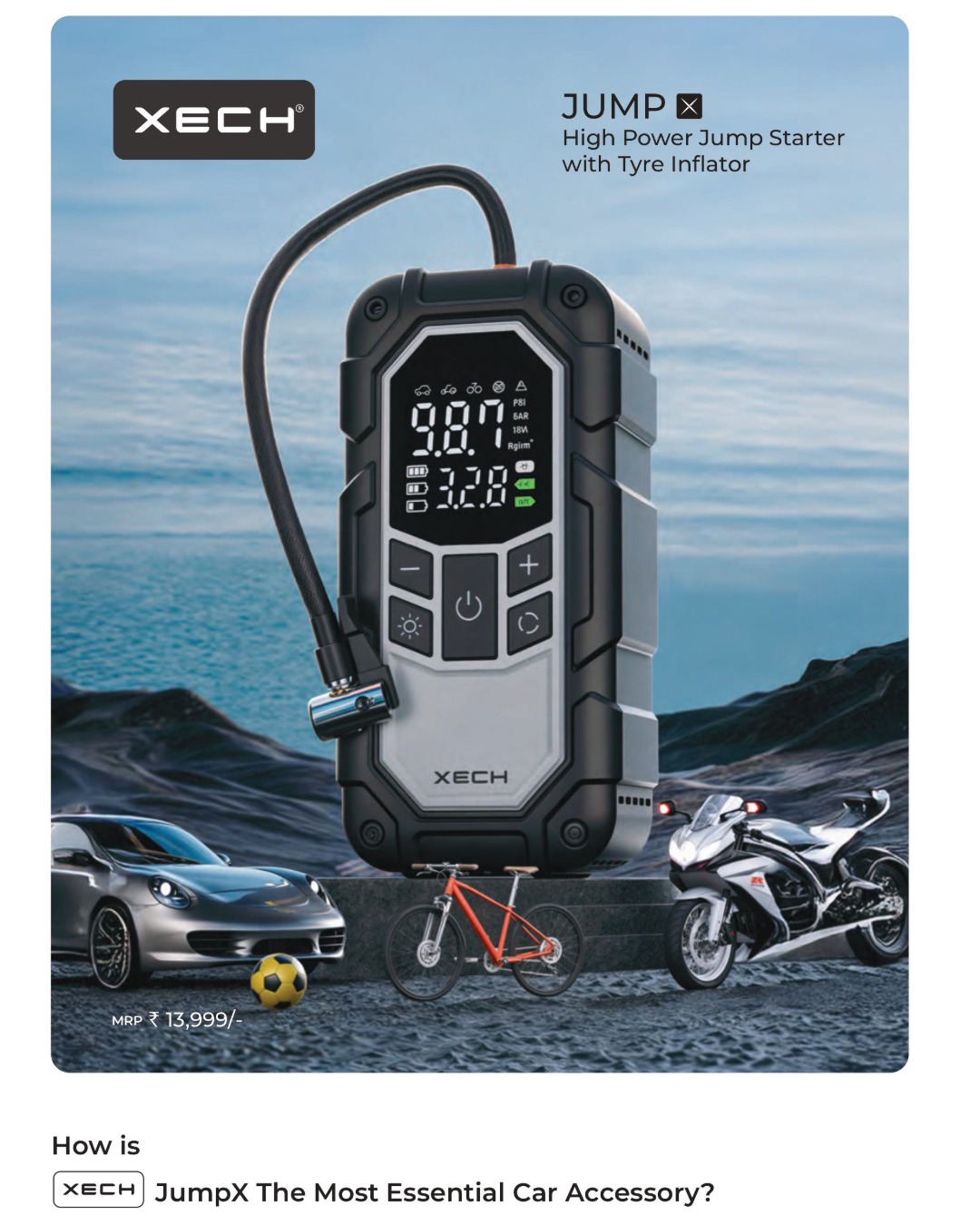 Xech Jump X Cordless Car Tyre Inflator